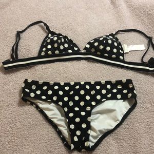 EUC kate spade black & white polka dot bikini!